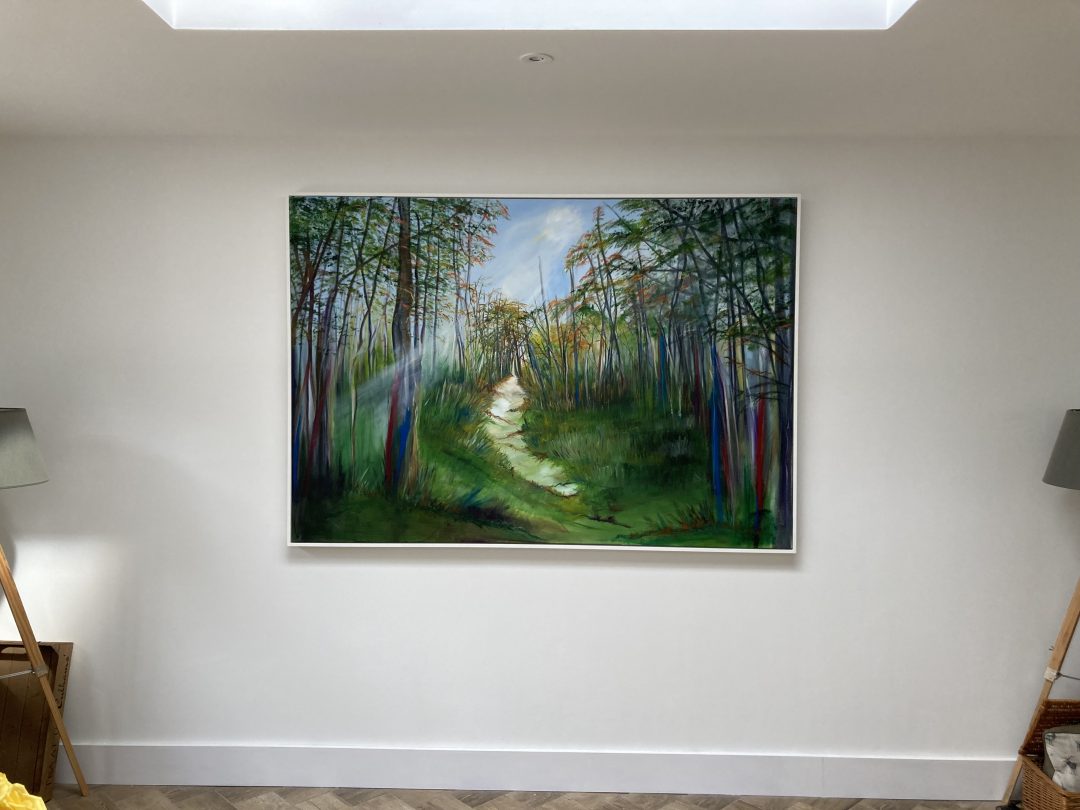 Autumn sunlight through the woods